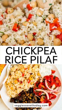 chickpea rice pilaf is an easy and healthy side dish