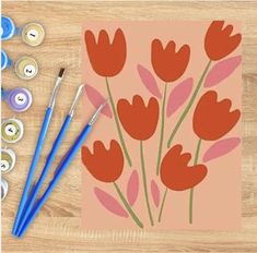 Paint by Numbers for Beginners DIY Acrylic Kit Easy Flower Painting for Adults and Kids Fun Activity to Learn Acrylic Painting at Home - Etsy Simple Flower Acrylic Painting, Flower Acrylic Painting, Painting For Adults, Learn Acrylic Painting, Sip And Paint, Arts And Crafts Kits, Easy Flower Painting, Flower Acrylic