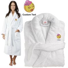 Deluxe Terry cotton with Tweety CUSTOM TEXT Embroidery bathrobes Wedding Cake Logo, Fancy Flowers, Autumn Bride, Beach Bride