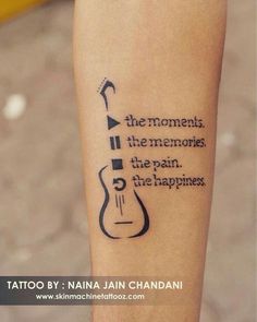 Acoustic Guitar Tattoo Design, Music Lovers Tattoo, Tattoos For Music Lovers, Tattoo Ideas Music, Small Music Tattoos, Music Lover Tattoo, Music Quote Tattoos, Tattoo Homme, Song Tattoos