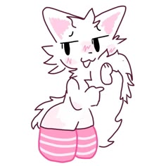 a drawing of a cat in pink shorts