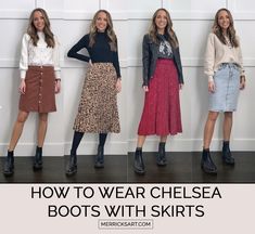 Skirts to wear with boots Buy and Slay Midi Skirt With Chelsea Boots, Chelsea Boots Skirt, Midi Dress With Boots, Midi Skirt With Boots, Ankle Boots Skirt, Boots With Dresses, Chelsea Boots Dress, Chelsea Boots Outfit, How To Wear Ankle Boots