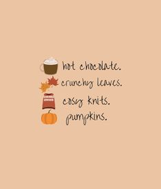 an image of some pumpkins and cupcakes with the words not chocolate, crunchy leaves