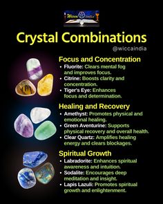 Amethyst Crystal Combination, Physical Healing Crystals, Crystals For Spiritual Growth, Healing Crystal Combinations, Crystals For Focus And Concentration, Crystal Combinations Powerful, Best Crystal Combinations, Focus Crystals, Crystals For Focus