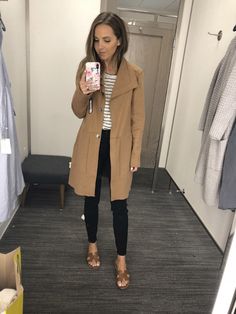 obsessed with this kenneth cole camel jacket | merricksart.com Fitted Elegant Camel Outerwear, Camel Lapel Collar Outerwear For Winter, Camel Formal Winter Outerwear, Chic Fitted Camel Outerwear, Michael Kors Camel Coat, Coats Outfits, Fashion Capsule Wardrobe, Cardigan Black, Spring Fashion Outfits