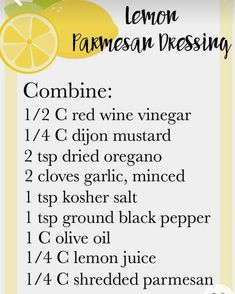 a recipe for lemon parmesan dressing