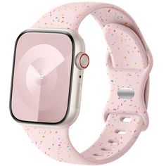 an apple watch with pink sprinkles on it