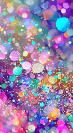 an abstract background with colorful lights and bubbles