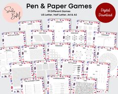 printable paper games for children and adults to use in the classroom or at home