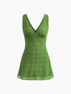 Honeycore Dress, Little Green Dress, Casual Summer Mini Dress, Where To Buy Clothes Cheap, Wes Anderson Dress, Fruit Dresses, Olive Green Short Dress, Nice Summer Dresses, Casual Green Dress