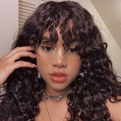 Curly Human Hair Wig With Bangs Short Bob Wig 180 Density Full Machine Made Brazilian Highlight Wig Hair Styles For Thick Wavy Hair, Julie Molina, 3a Hair, Affordable Human Hair Wigs, Wave Machine, Wavy Weave, Sew In Wig, Curly Hair Wig, Curly Lace Front Wigs