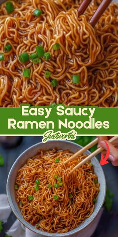 easy and tasty ramen noodles with green onions