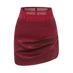 This skirt is sure to add a luxe vibe to your look. Featuring a red satin material with a mesh top, ruched design and a tailored fit, we're obsessed. Style with our matching bra-let, and blazer and add heels for a fiercely feminine look. Dark Red Skirt, Fiercely Feminine, Butterfly Cuff, Fashion Moodboard, Feminine Top, Red Skirts, Satin Material, Red Satin, Mood Board Fashion