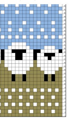 a cross - stitch pattern with the image of a dog's face in blue and white