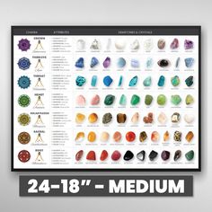 "This amazing and colorful Chakra Crystals Chart will become your favorite wall decor piece. It contains beautiful, high-resolution pictures of the best stones & crystals to balance each of your 7 chakras. 🌈 Hang it in your bedroom, living room, or place it in your spiritual/meditation corner. ✨ It will charge your space with positive energy and healing vibes, and add a wonderful accent to your room or office.  This colorful poster will also become your daily reminder about the most important a Crystals Chart, Chakra Stones Chart, Chakra Chart, Hand Mudras, Meditation Corner, Chakra Affirmations, Healing Vibes, Chakra Yoga, Learning Journey