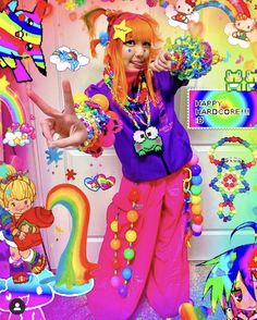 Simple Decora Outfits, Rainbowcore Outfit, Kandi Kid Outfit, Decora Fashion Outfits, Cybr Grl, Harajuku Fashion Decora