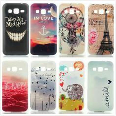 six different cases for samsung phones with the words happy and love written on each one