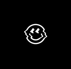 a white smiley face on a black background