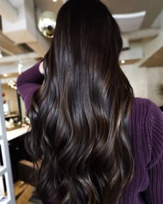 Virgin Black Hair Balayage, Black Hair Balayage Tan Skin, Jet Black Ombre Hair, Black Hair Balayage Indian, Black Hair Balayage Latina, Dark Brown Hair Balayage, Rich Brown Hair, Haircut For Face Shape