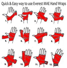 instructions for how to use gloves on the palm and wrist, in order to keep them dry