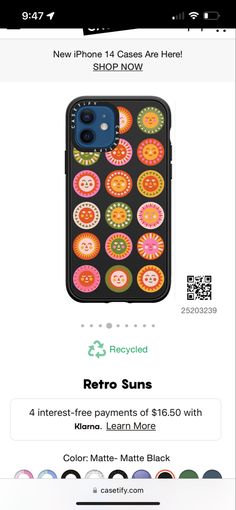 the iphone case is on sale for $ 4 99 and it has an image of colorful circles