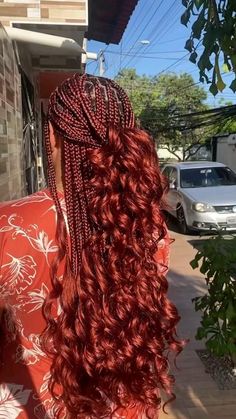 Cherry Red Braids, Red Braids, Cornrows Braids For Black Women, Pretty Braids, Big Box Braids, Hairstyles For Teens