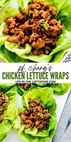 lettuce wraps filled with chicken and sauce