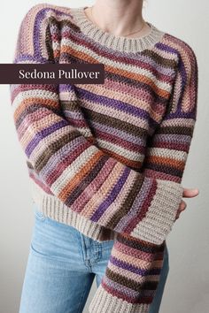 Free Crochet Pattern | Crochet Sweater | Stratum Pullover Simple Crochet Jumper, Clothing Crochet, Crochet Sweater Pattern Free, Crochet Simple, Sweater Crochet, Crochet Inspo, Crochet Clothing, Crochet Diy