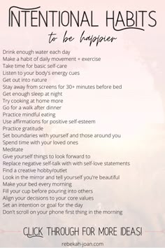 If you’re looking to learn how to practice good habits, check out this list of habits to improve your life. These ideas will help you to be happier, more intentional, and life a better life. Positive Self Esteem, Habits To Improve Your Life, Vie Motivation, Self Affirmations, Negative Self Talk, Life Improvement