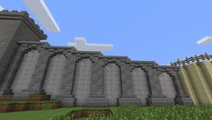 an image of a large stone wall in minecraft