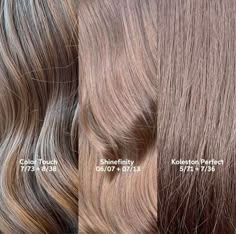 Wella Dark Blonde Hair Formula, Shinefinity Formulas, Wella Color Touch Formulas, Blonde Hair Dyed, Hair Dyed Blonde, Light Ash Brown Hair Color, Igora Hair Color