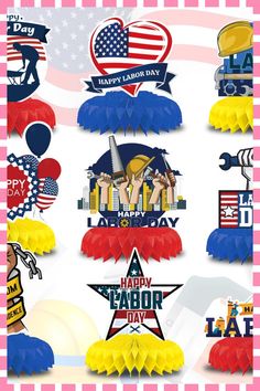 happy labor day images with american flags and stars