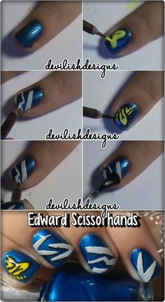 Edward Scissorhands Tutorial Edward Scissorhands, Art How, Nails Art, Life Insurance, Fun Nails, About Life, Nail Art Designs, Cell Phones