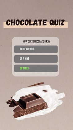 the chocolate quiz is open and ready to be played on your phone or tablet device