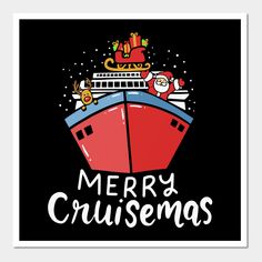 merry cruisensmas with santa clause on the ship