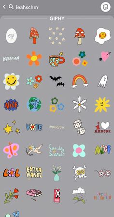 an image of stickers on the back of a cell phone, with different colors and shapes