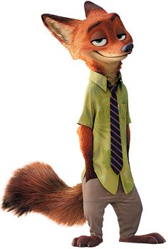 a fox dressed in a shirt and tie