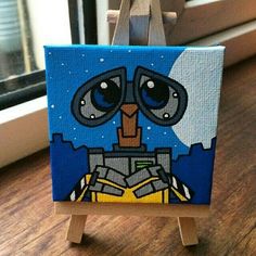 Pixar Paintings Easy, Disney Canvas Paintings, Mini Toile, Tiny Paintings, Disney Canvas, Funny Paintings