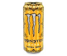 a can of monster energy drink on a white background