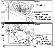 the storyboard for an animation film