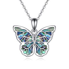 PRICES MAY VARY. 💕Design💕 Butterfly is called "flying flower". Many people think this is a symbol of happiness, freedom, love and success. Butterflies are also one of the representatives of loyalists because they have only one partner in their lives. The butterfly necklace is an excellent choice for you to express love to your loved ones. 💕Material💕Exquisite Butterfly Necklace is made for sterling silver with Abalone Shell. It is hypoallergenic, tarnish resistant, nickel-free, lead-free, cad Sterling Silver Butterfly Jewelry, Silver Butterfly Jewelry, 14k Gold Butterfly Necklace, Silver Butterfly Necklace, Butterfly Necklace Gold, Gifts Box, Design Butterfly, Elegant Jewellery, Birthday Gift For Women