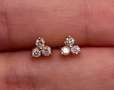 Three Diamond Stud Earrings, Gold Sign, Moissanite Earrings, Diamond Earring, Diamond Stud Earrings, Diamond Stud, Jewellery Designs, Significant Other, Fine Jewellery Earrings