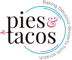 the logo for pies and tacos, which has been designed to look like it is