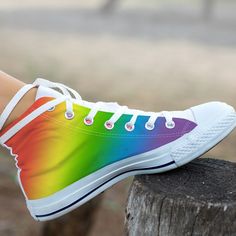 Super cool and comfortable rainbow shoes with a cool tie dye print! Our custom made shoes are sure to attrack some attention! All of our sneakers are custom-made-to-order and handcrafted to the highest quality standards Check out more of our footwear here: https://www.etsy.com/shop/unicornshoesshop/ Product Name: Rainbow Print Shoes | Tie Dye Print Sneakers | Rainbow Clothing Custom High Top Sneakers For Adults Women & Men Product Features; ▶ Full canvas double sided print with rounded toe c Rainbow Custom Sneakers For Streetwear, Rainbow High-top Sneakers With Rubber Sole, Rainbow Low-top Sneakers For Streetwear, Rainbow Low-top Custom Sneakers For Streetwear, Casual Rainbow Lace-up Custom Sneakers, Casual Custom Rainbow Lace-up Sneakers, Rainbow Lace-up Sneakers For Summer, Multicolor Custom Sneakers For Summer, Multicolor Custom Sneakers With Round Toe For Summer