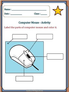 a computer mouse activity sheet for kids