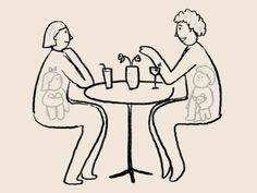 two people sitting at a table with cups and saucers on it, one is holding a teddy bear