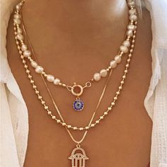 Bundle 3 Items For $30 Items Must Be Under $20 Material: Zinc Alloy Length: 15"-17.4" Top Rated Seller Quick Shipper Open To Offers 800+ Listings Sold Beaded Crystal Necklace, Evil Eye Hamsa, Fantasy Props, Hamsa Hand, Layered Necklace, Bohemian Jewelry, Top Rated, Layered Necklaces, Evil Eye