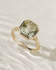 Material: 14k solid yellow gold or 14k solid white gold Stone: green amethyst (10mm x 10mm)Dimensions: 12mm x 12mm (ring face) Green Amethyst Ring Engagement, Fine Jewelry Gold Ring With Green Amethyst, Gold Aquamarine Gemstone Ring, Green Aquamarine Ring For Gift, Luxury Yellow Gold Green Amethyst Ring, Sea Glass Ring Gold, Green Amethyst Engagement Ring, Green Tourmaline Ring, Green Amethyst Ring