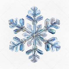 a watercolor drawing of a snowflake