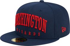 the washington wizards new era 59fifty fitted - back hat is blue and red